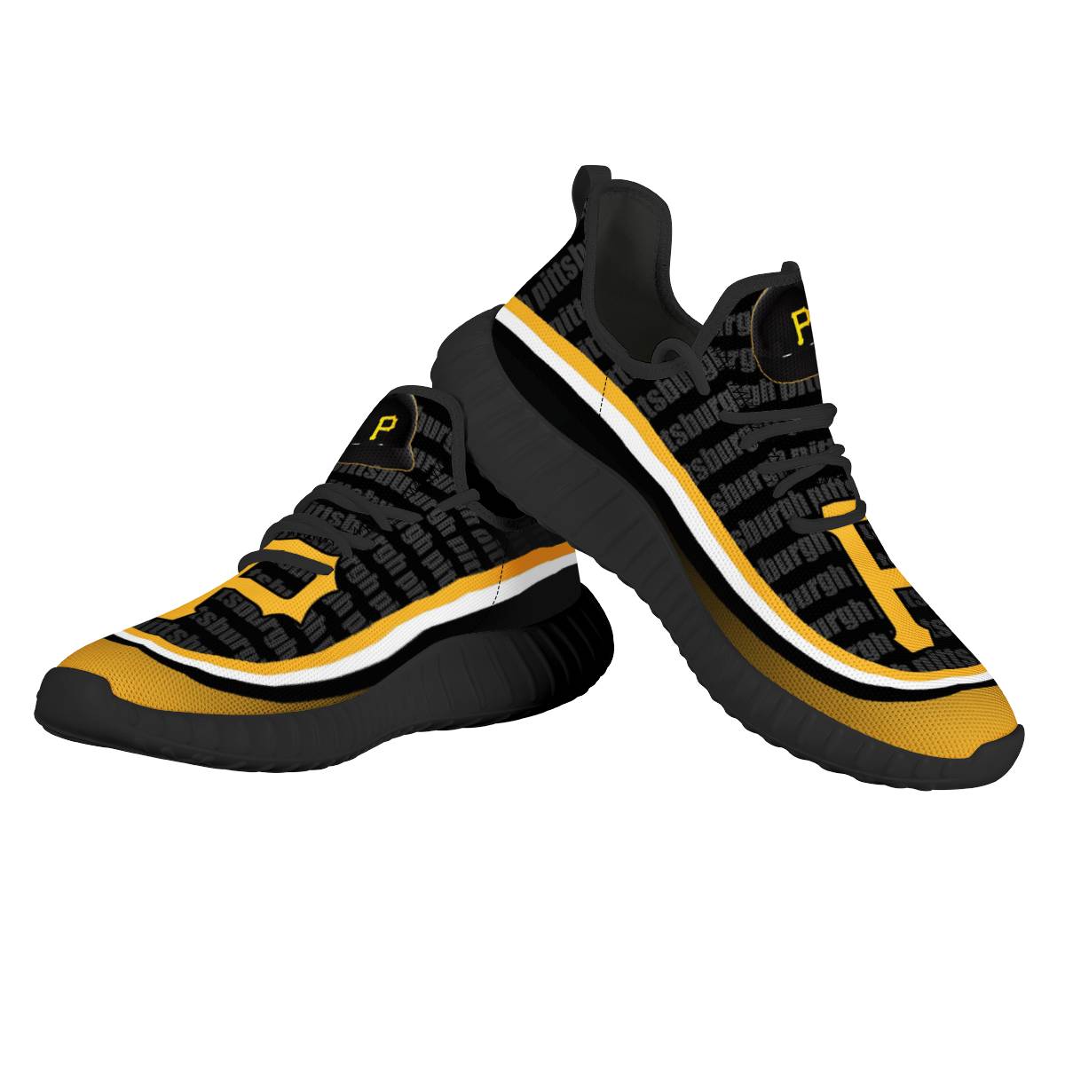 Men's Pittsburgh Pirates Mesh Knit Sneakers/Shoes 004